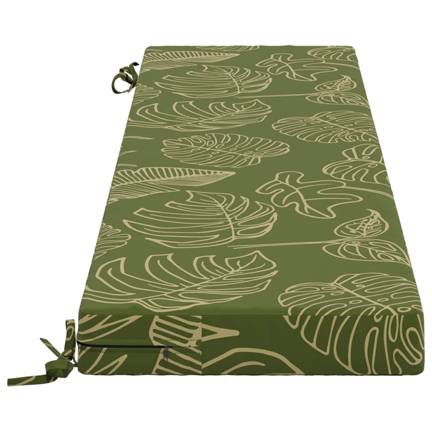 vidaXL Bench Cushion SOEST 100% Polyester Leaf Design 160 x 40 x 8 cm