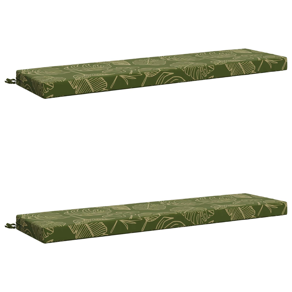 vidaXL Bench Cushions SOEST 2 pcs 100% Polyester Leaf Design