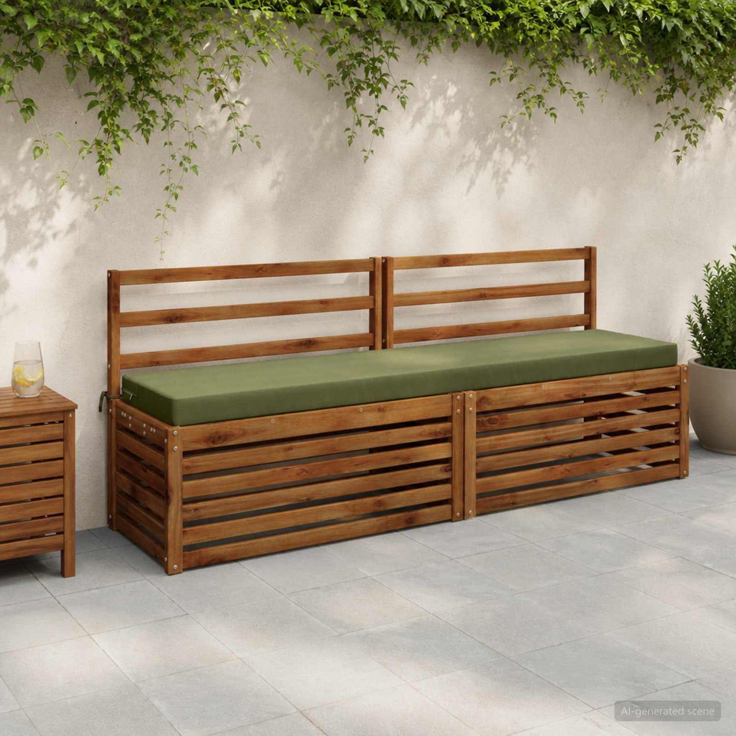 vidaXL 2-Piece Bench Cushions SOEST 2 pcs 100% Polyester Olive Green