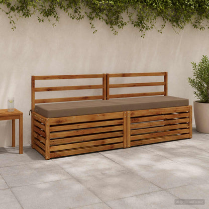 vidaXL 2-Piece Bench Cushions SOEST 2 pcs 100% Polyester Taupe