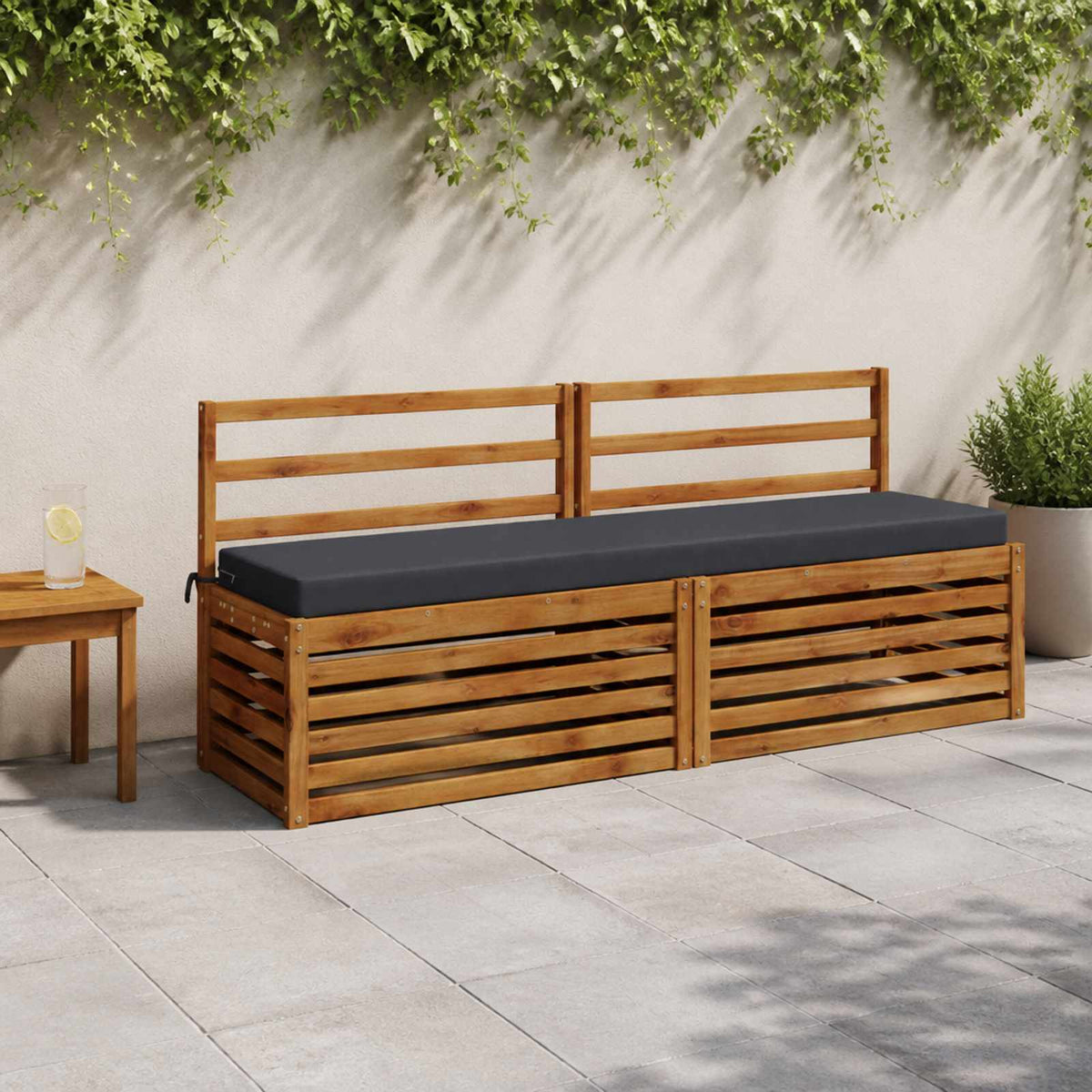 vidaXL Bench Cushion SOEST 100% Polyester Dark Blue 180 x 40 x 8 cm
