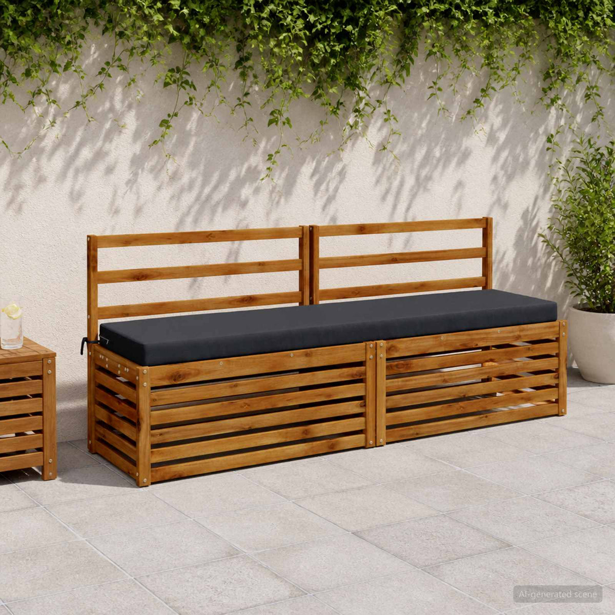 vidaXL Bench Cushion SOEST 100% Polyester Dark Blue 180 x 40 x 8 cm