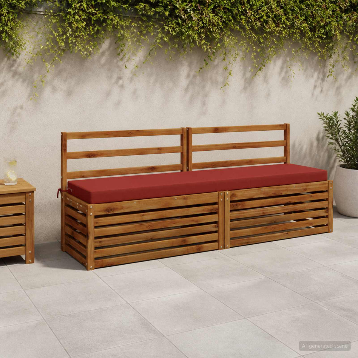 vidaXL Bench Cushion SOEST 100% Polyester Red 180 x 40 x 8 cm