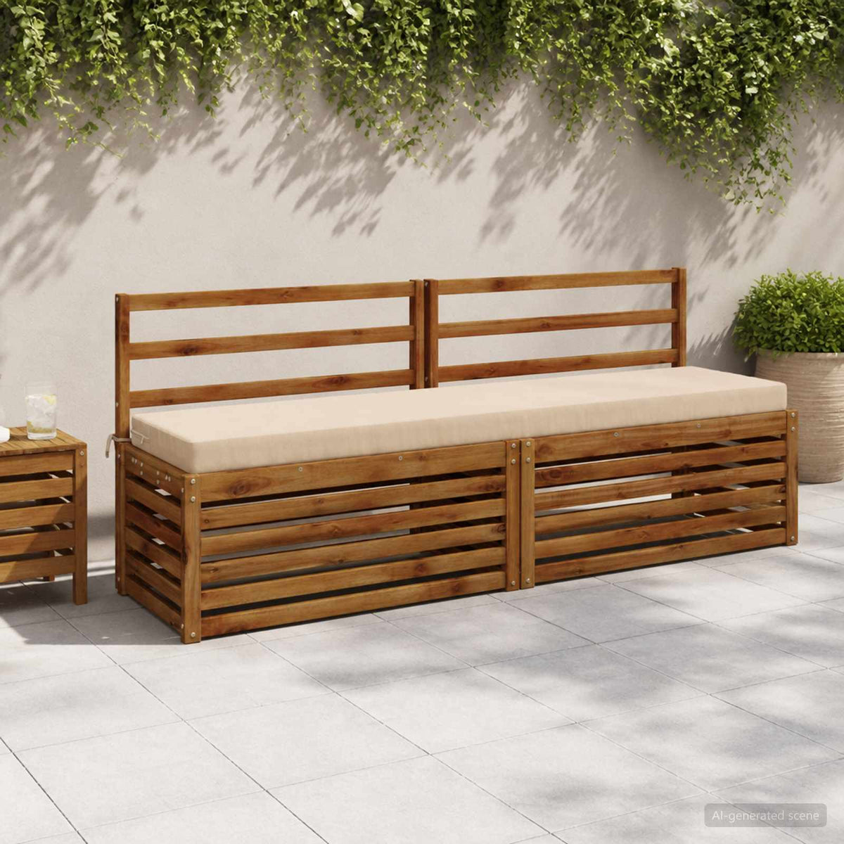 vidaXL 2-Piece Bench Cushions SOEST 2 pcs 100% Polyester Cream