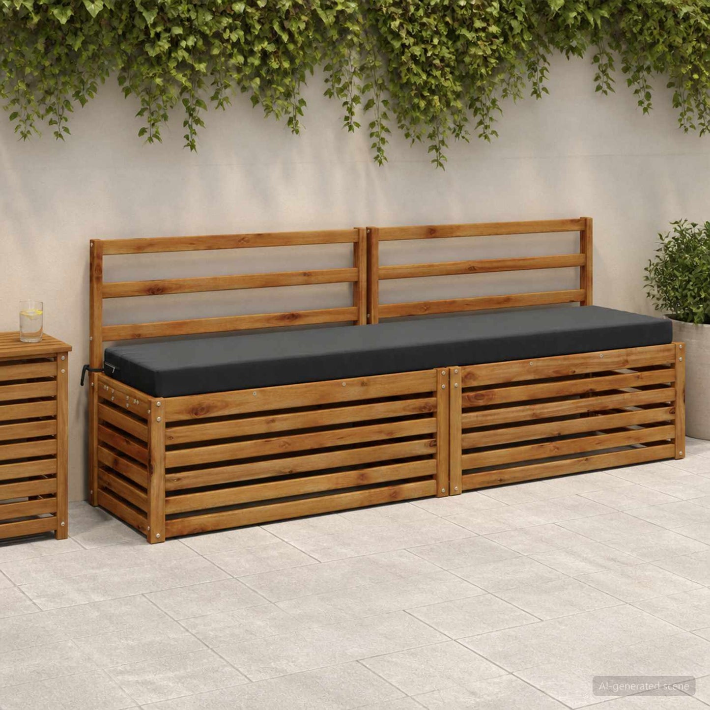 vidaXL Bench Cushion SOEST 100% Polyester Anthracite 180 x 40 x 8 cm