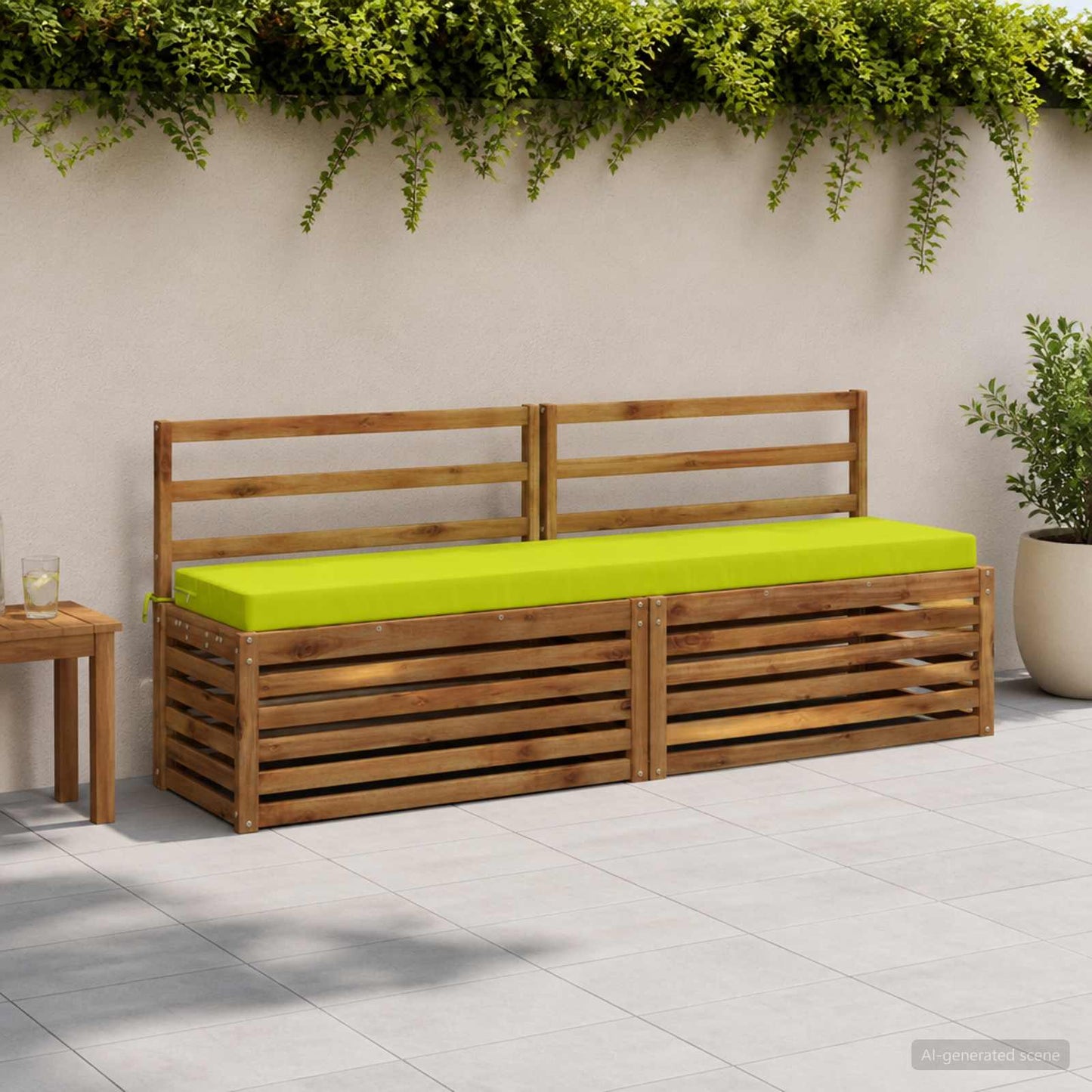 vidaXL Bench Cushion SOEST 100% Polyester Bright Green 170 x 40 x 8 cm