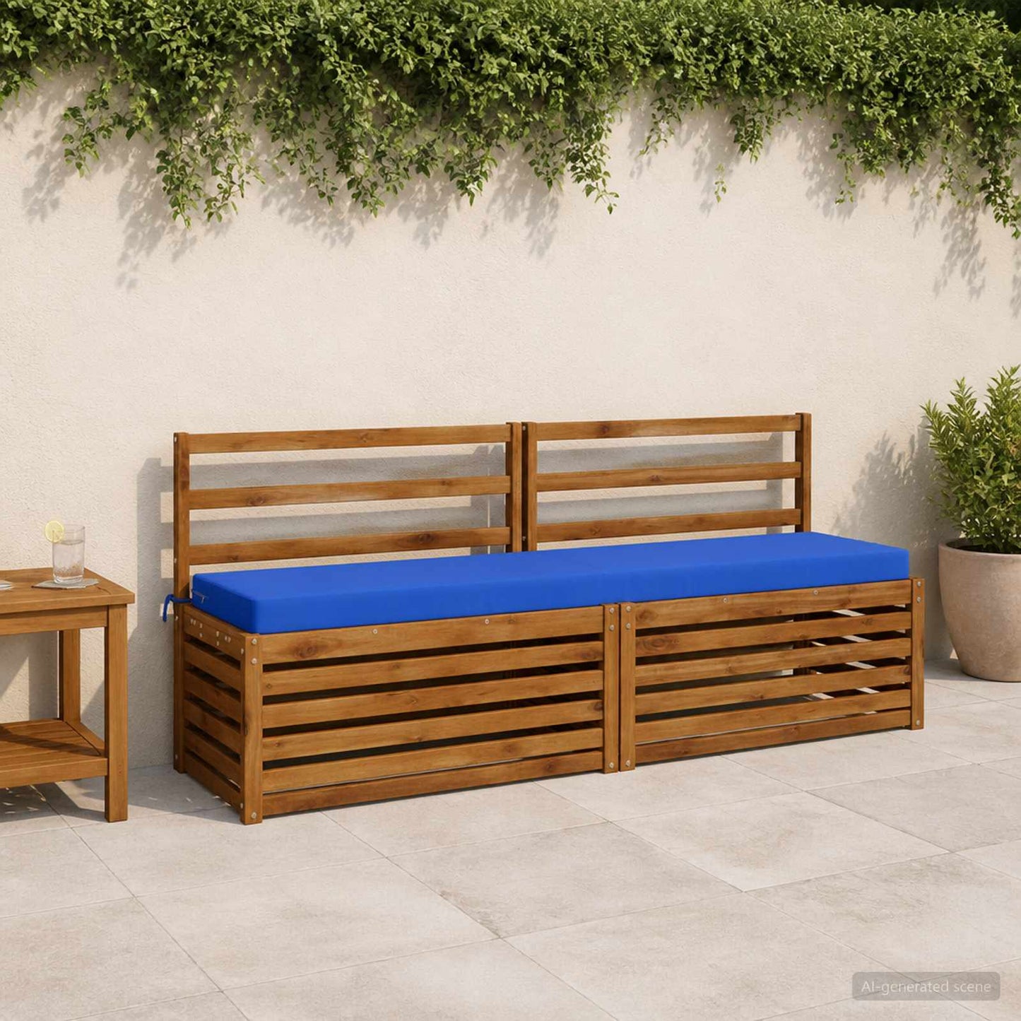 vidaXL Bench Cushion SOEST 100% Polyester Royal Blue 170 x 40 x 8 cm