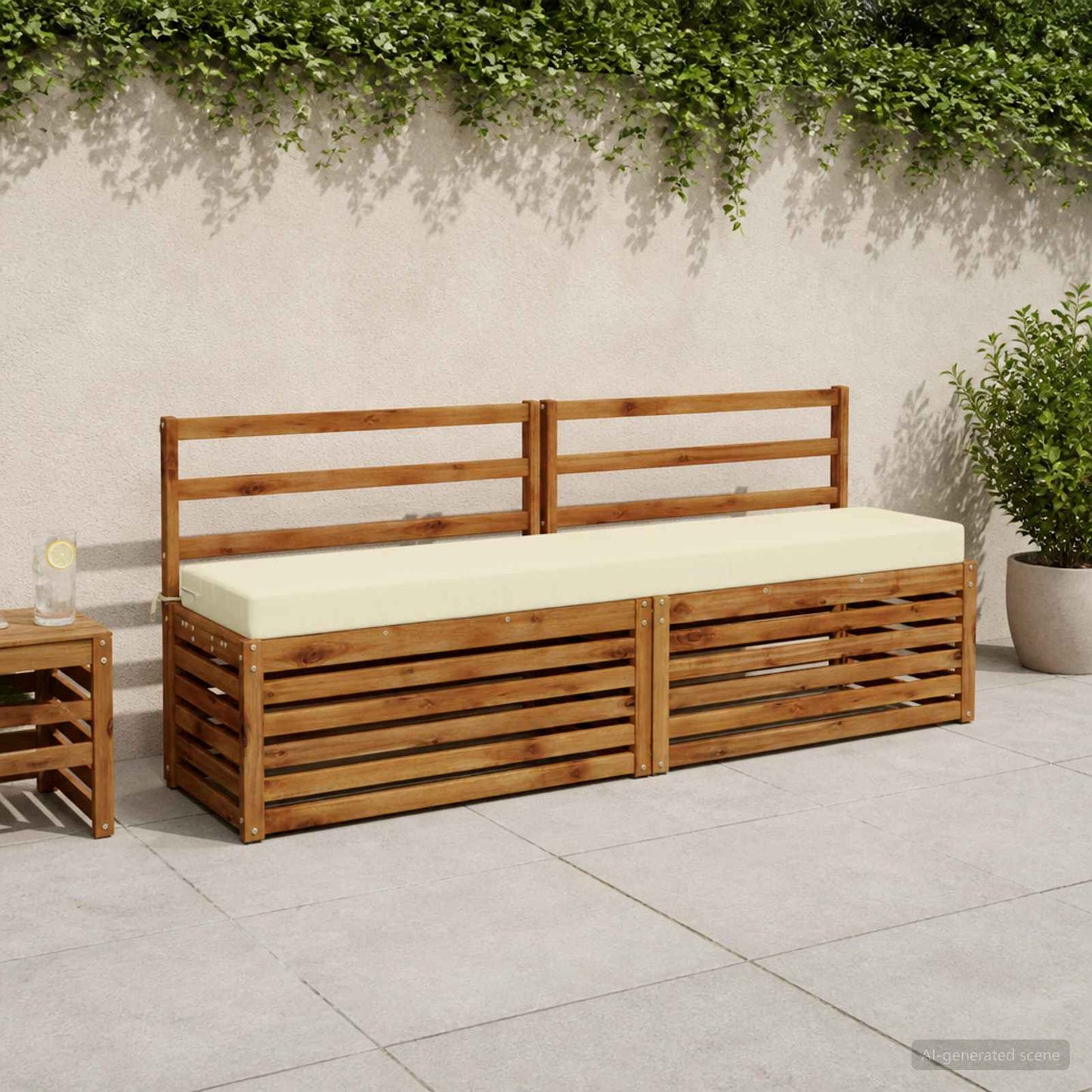 vidaXL Bench Cushion SOEST 100% Polyester Cream 170 x 40 x 8 cm