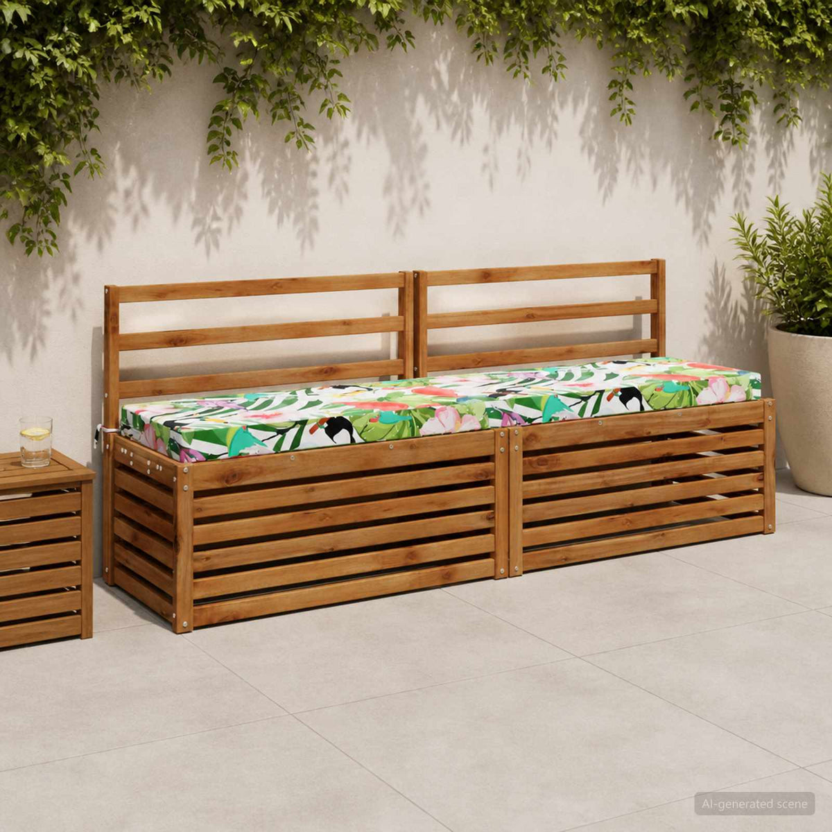 vidaXL 2-Piece Bench Cushions SOEST 2 pcs 100% Polyester Multicolour