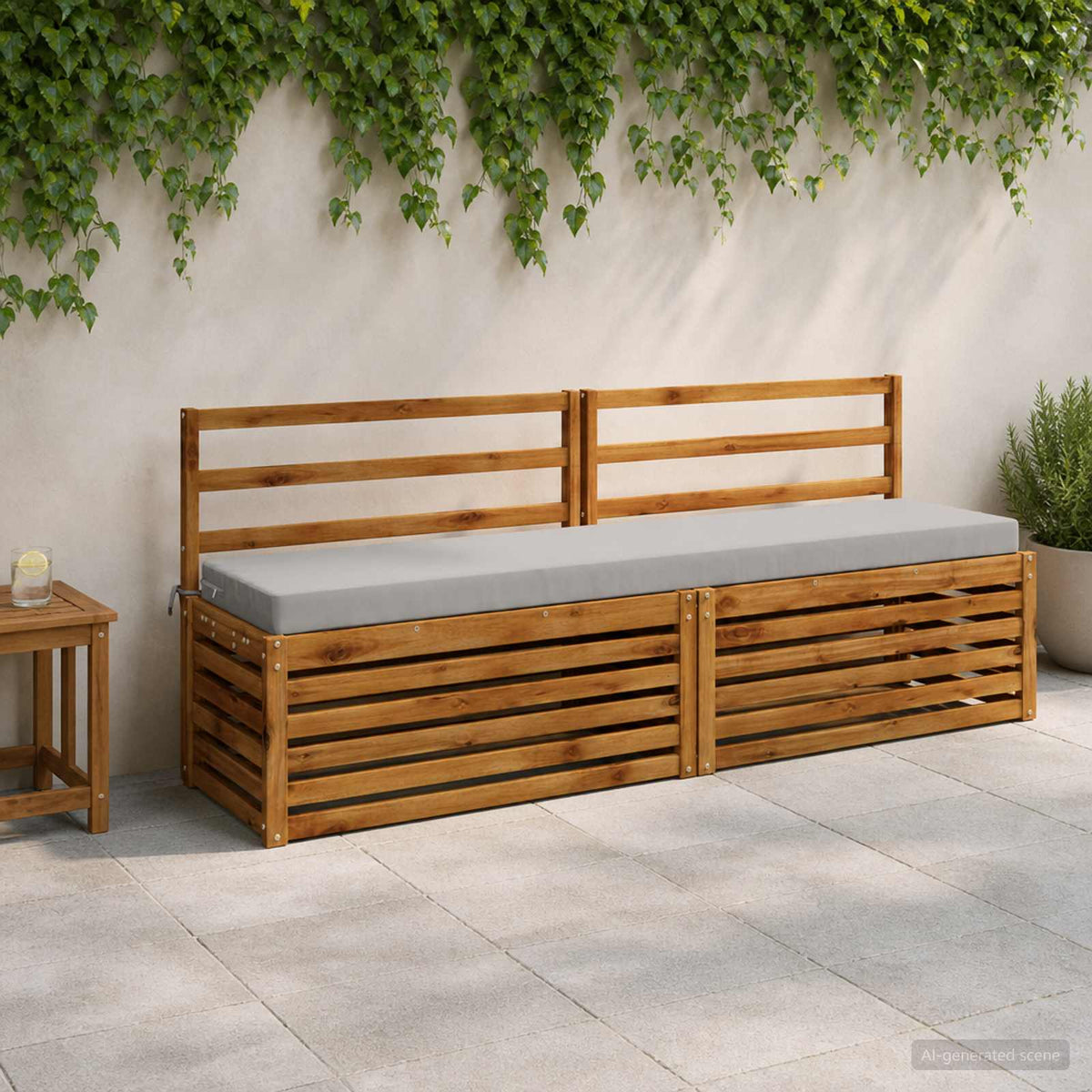 vidaXL Bench Cushion SOEST 100% Polyester Grey 180 x 40 x 8 cm