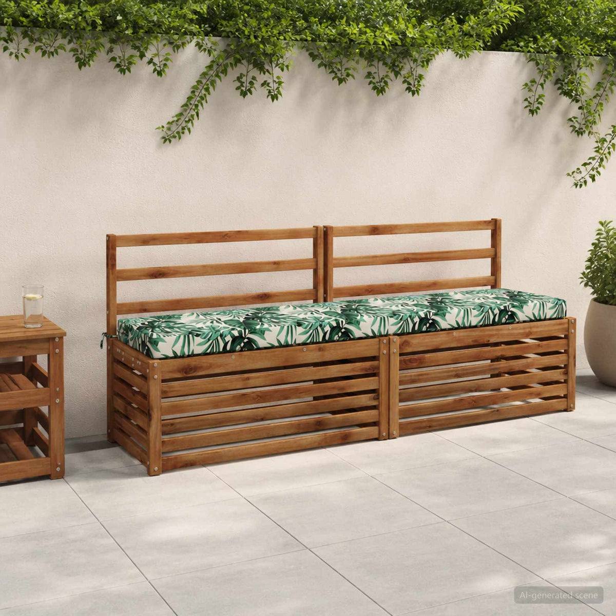 vidaXL 2-Piece Bench Cushions SOEST 2 pcs 100% Polyester Leaf Pattern