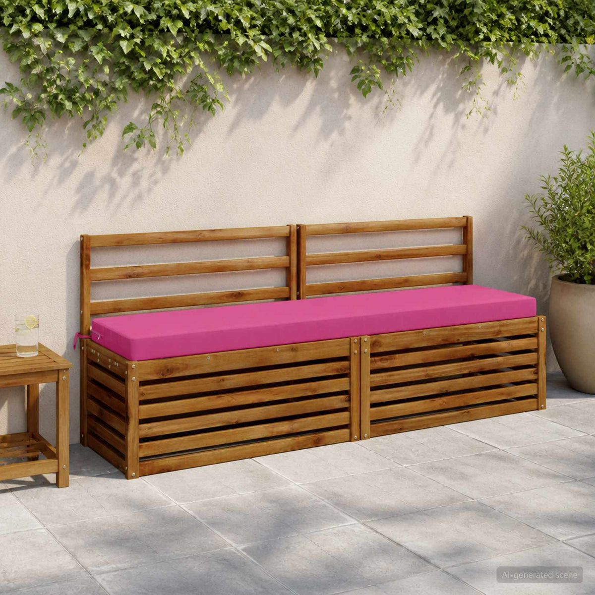 vidaXL Bench Cushion SOEST 100% Polyester Pink 180 x 40 x 8 cm