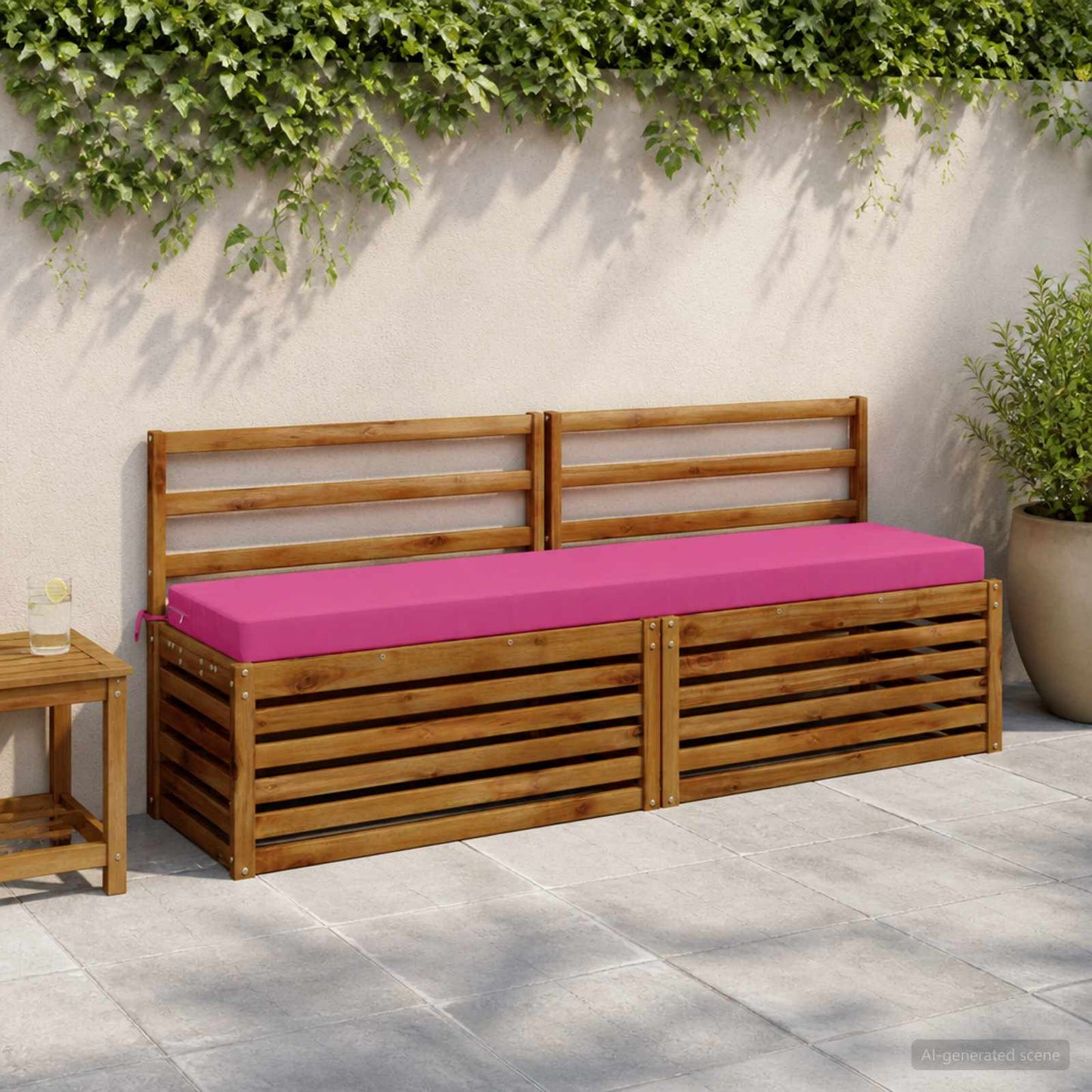 vidaXL Bench Cushion SOEST 100% Polyester Pink 170 x 40 x 8 cm