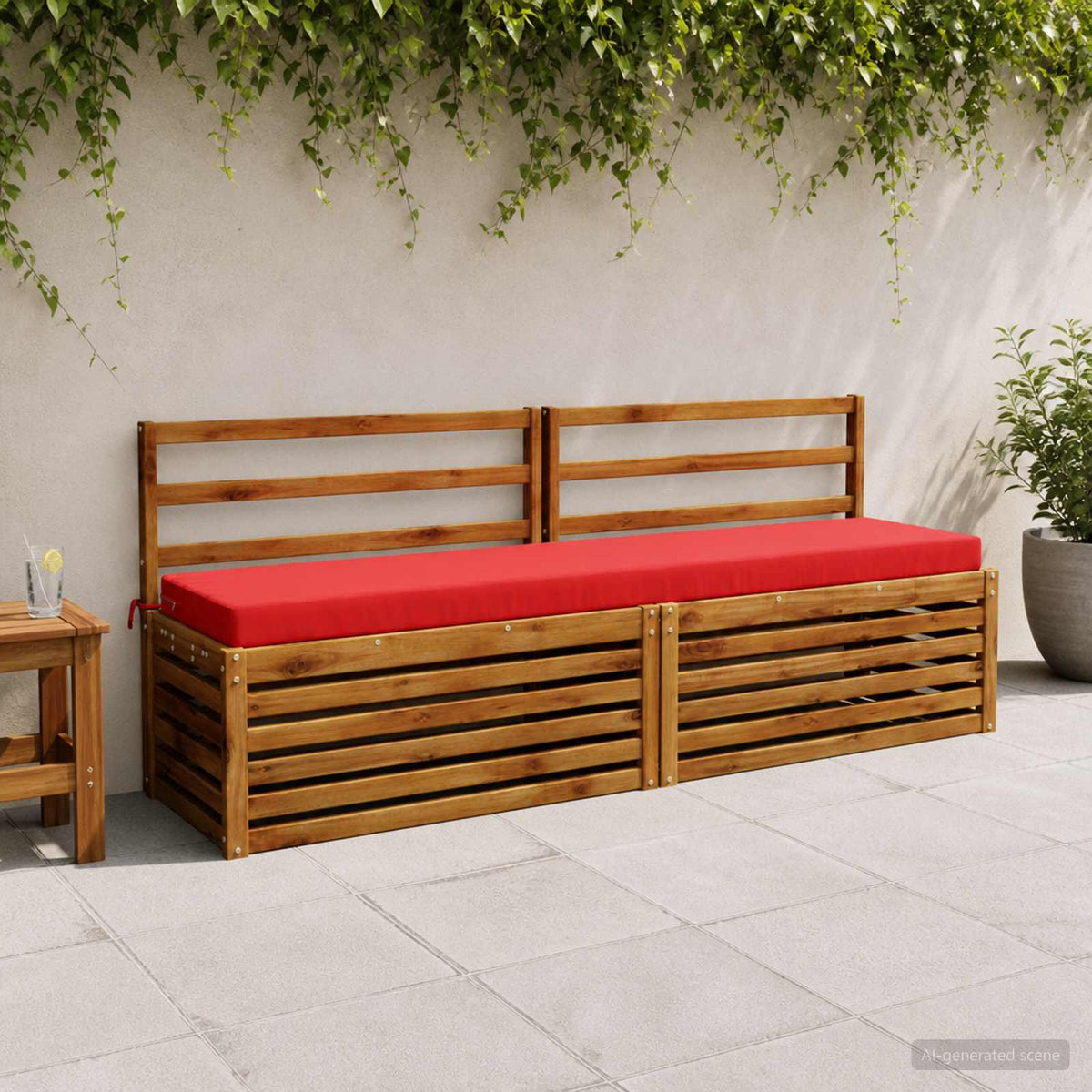 vidaXL 2-Piece Bench Cushions SOEST 2 pcs 100% Polyester Red