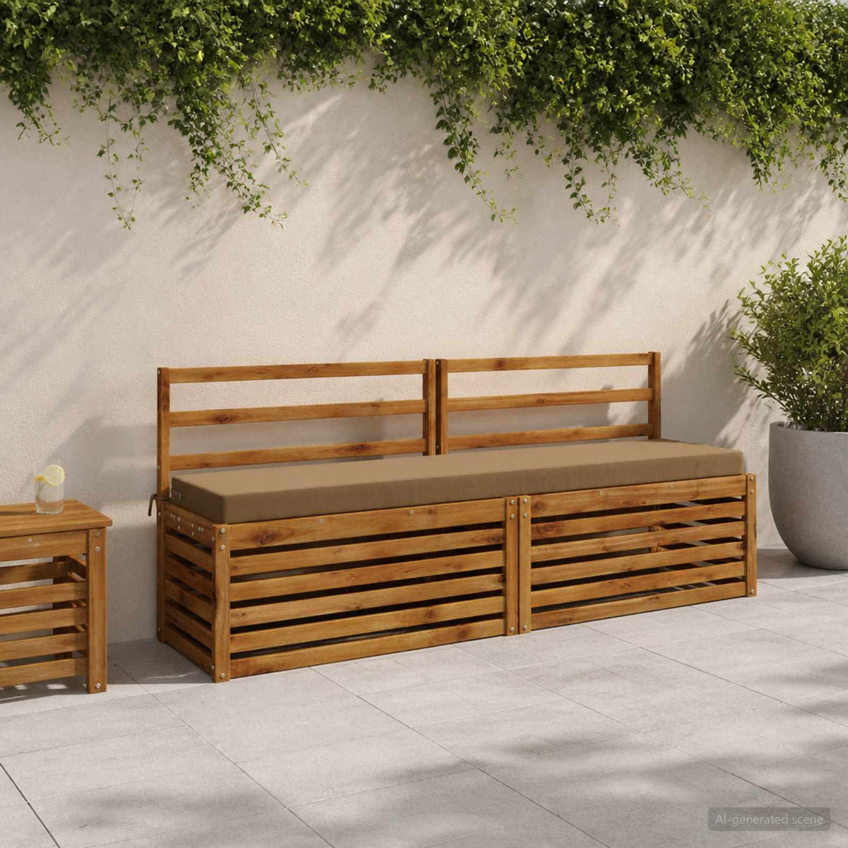 vidaXL Bench Cushion SOEST 100% Polyester Taupe 170 x 40 x 8 cm