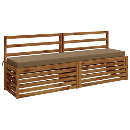 vidaXL 2-Piece Bench Cushions SOEST 2 pcs 100% Polyester Taupe
