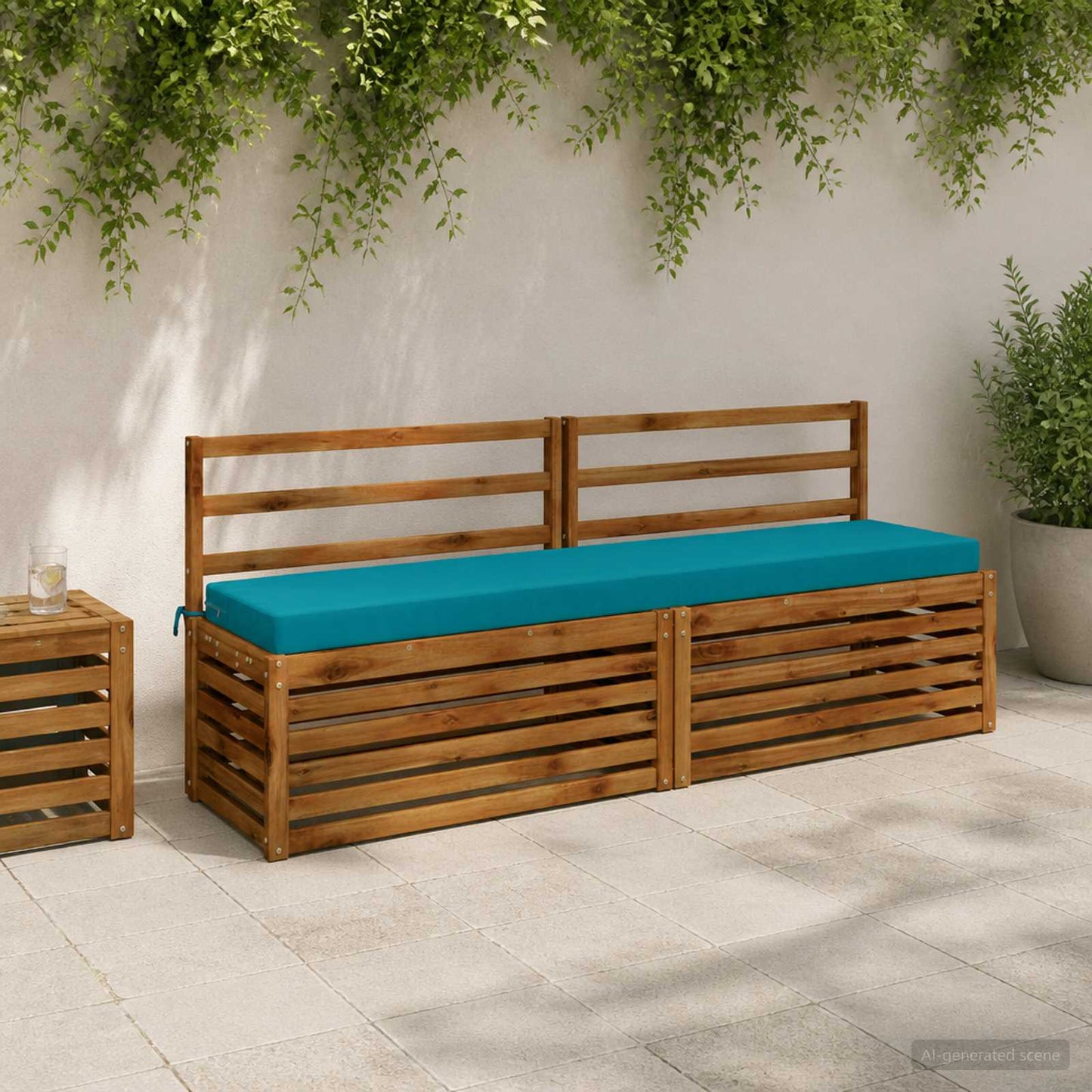 vidaXL 2-Piece Bench Cushions SOEST 2 pcs 100% Polyester Turquoise
