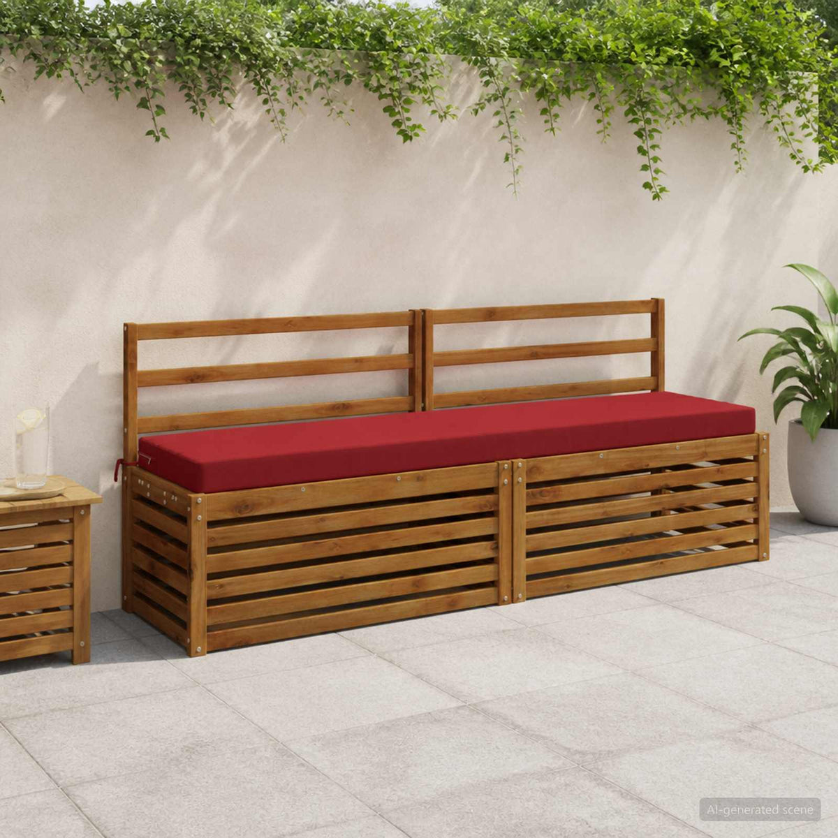 vidaXL 2-Piece Bench Cushions SOEST 2 pcs 100% Polyester Wine Red