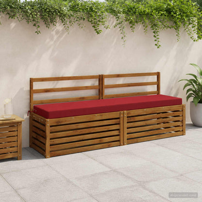 vidaXL 2-Piece Bench Cushions SOEST 2 pcs 100% Polyester Wine Red