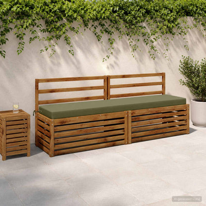 vidaXL Bench Cushion SOEST 100% Polyester Olive Green 200 x 40 x 8 cm