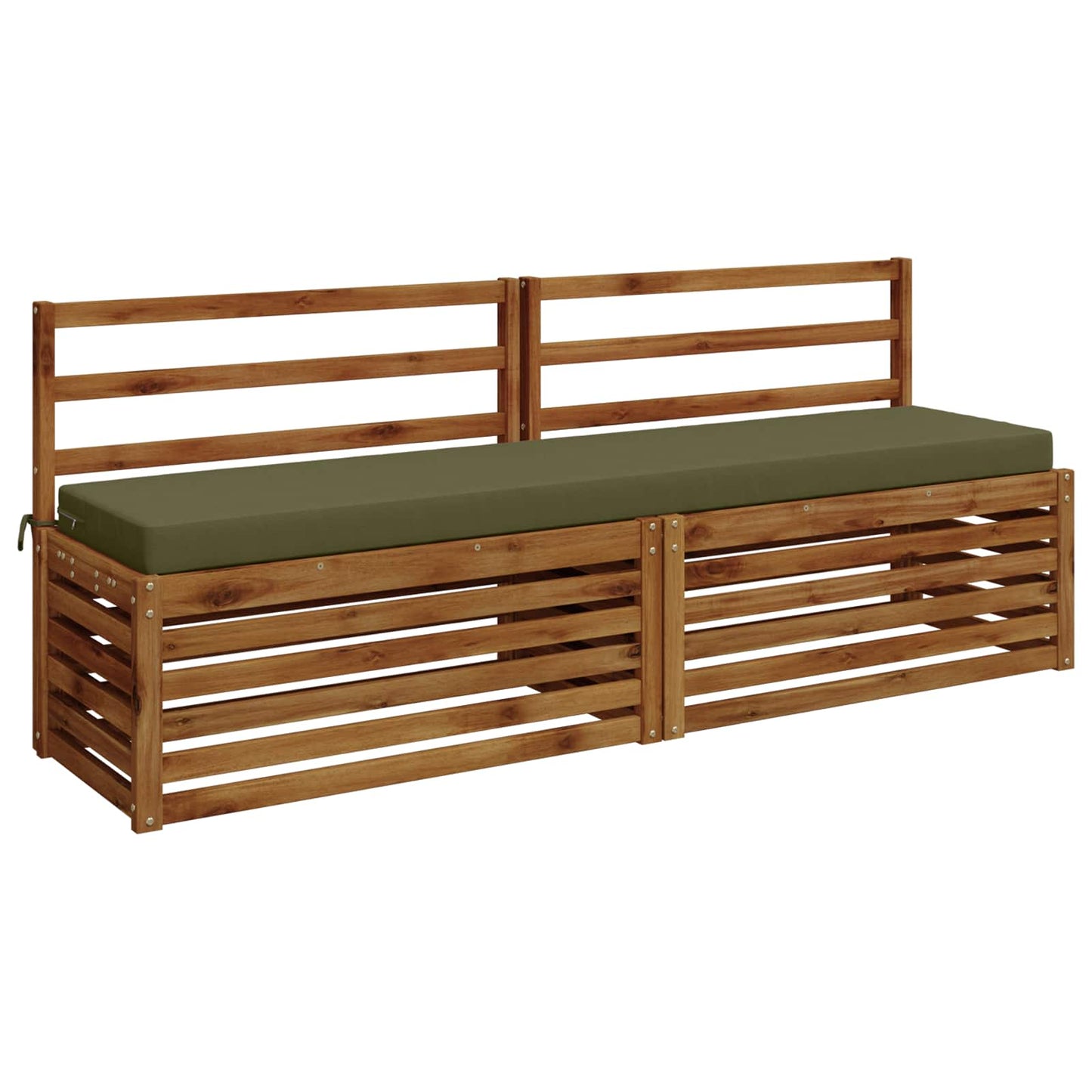 vidaXL Bench Cushion SOEST 100% Polyester Olive Green 200 x 40 x 8 cm