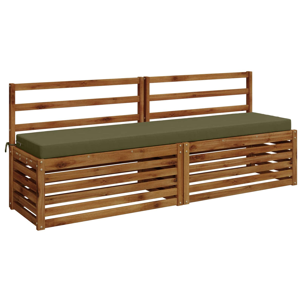 vidaXL 2-Piece Bench Cushions SOEST 2 pcs 100% Polyester Olive Green