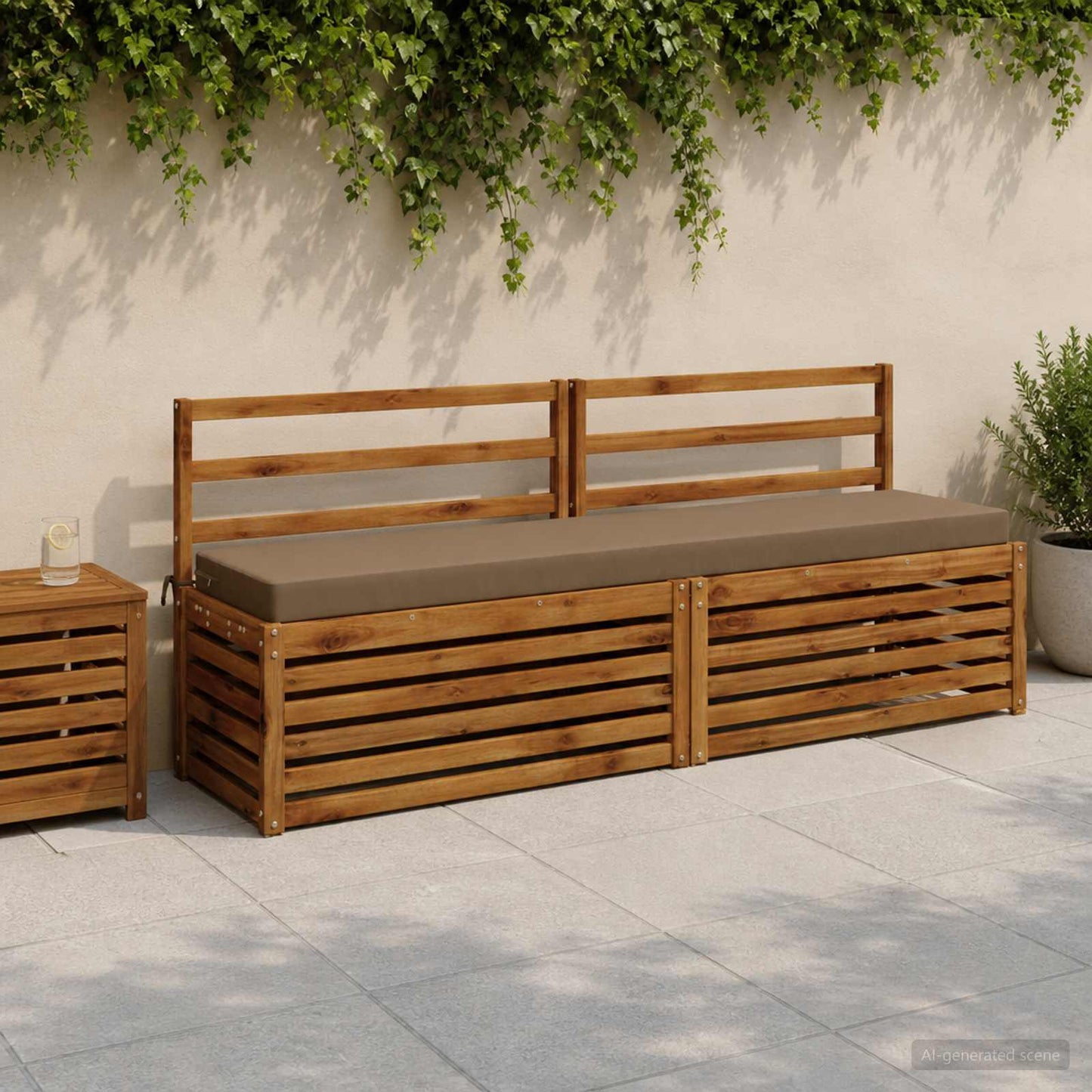 vidaXL 2-Piece Bench Cushions SOEST 2 pcs 100% Polyester Taupe