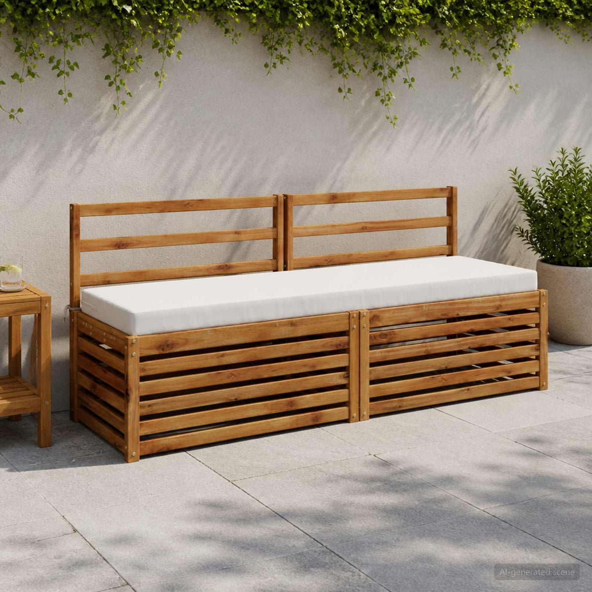 vidaXL 2-Piece Bench Cushions SOEST 2 pcs 100% Polyester White