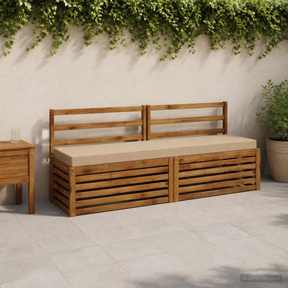 vidaXL Bench Cushion SOEST 100% Polyester Sand 200 x 40 x 8 cm