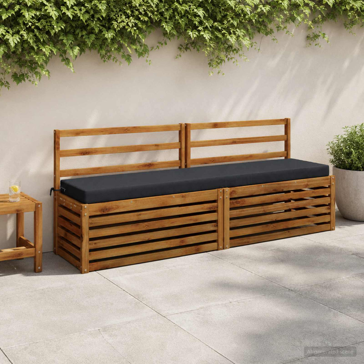 vidaXL 2-Piece Bench Cushions SOEST 2 pcs 100% Polyester Dark Blue