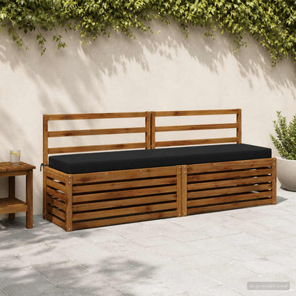 vidaXL Bench Cushion SOEST 100% Polyester Black 200 x 40 x 8 cm