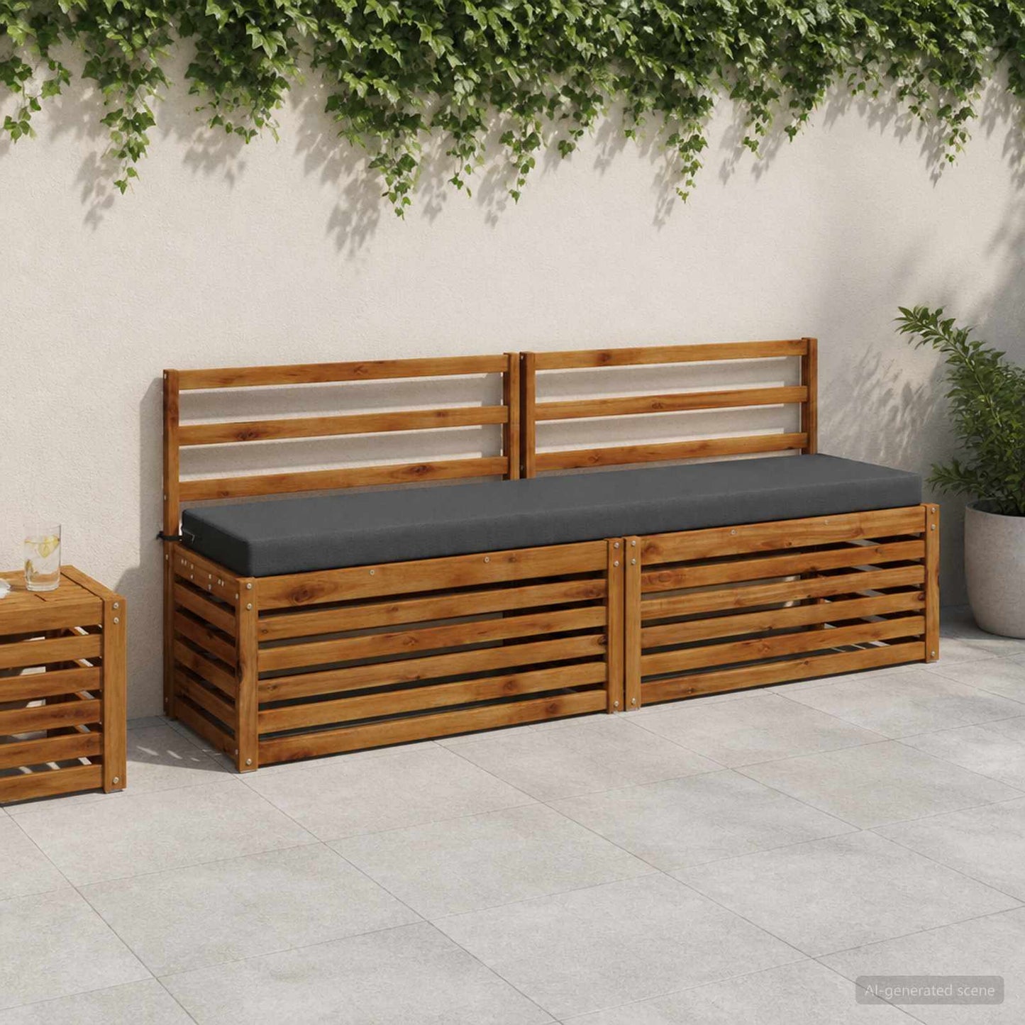 vidaXL Bench Cushion SOEST 100% Polyester Anthracite 200 x 40 x 8 cm