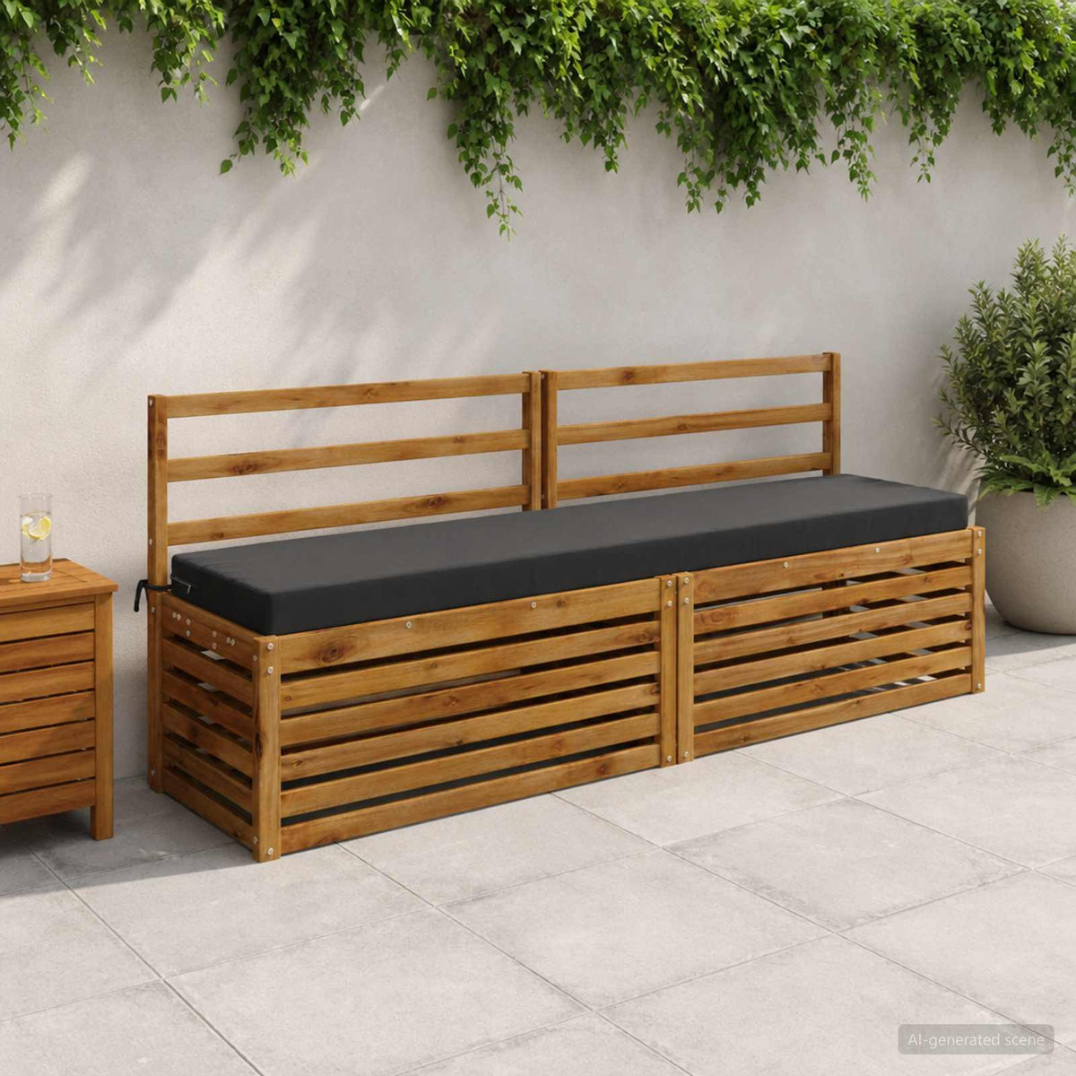 vidaXL Bench Cushion SOEST 100% Polyester Anthracite 200 x 40 x 8 cm