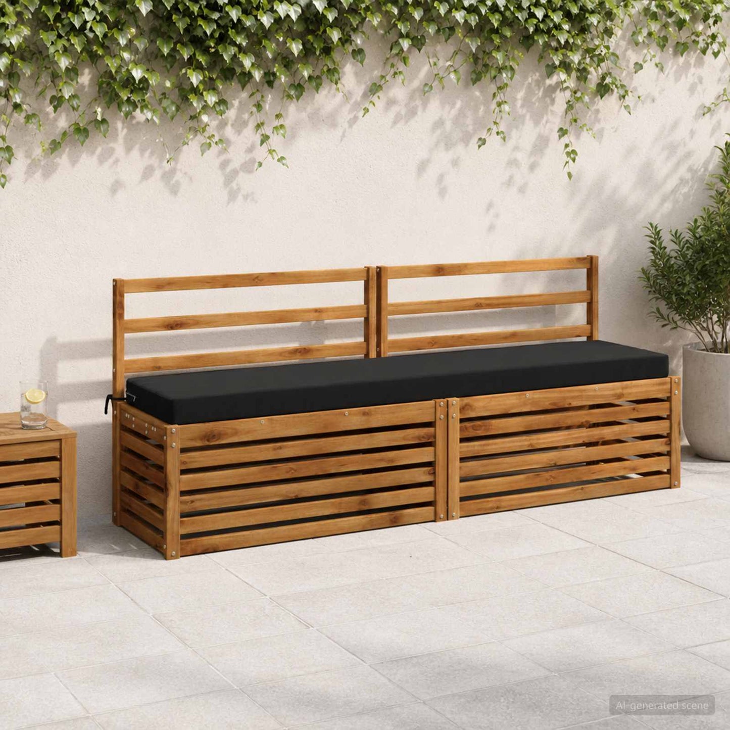 vidaXL 2-Piece Bench Cushions SOEST 2 pcs 100% Polyester Black