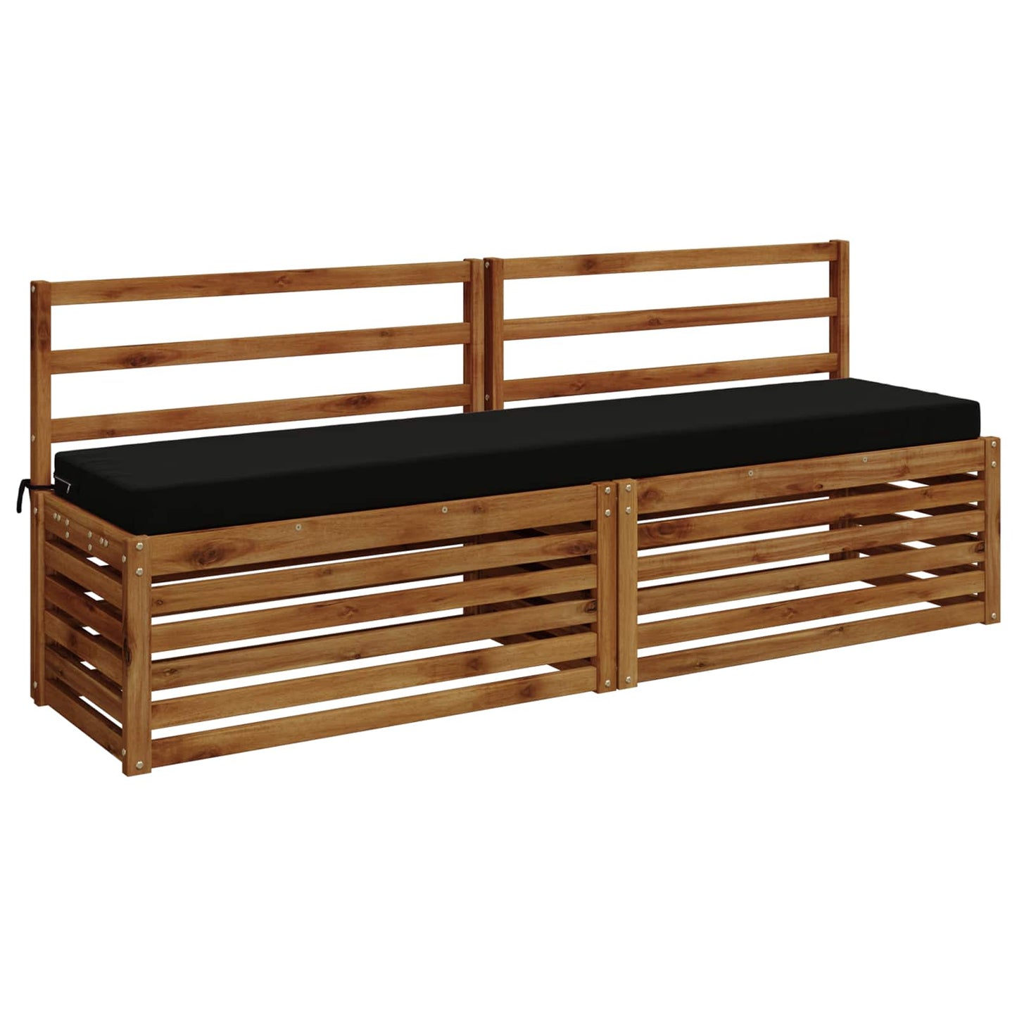 vidaXL Bench Cushion SOEST 100% Polyester Black 200 x 40 x 8 cm
