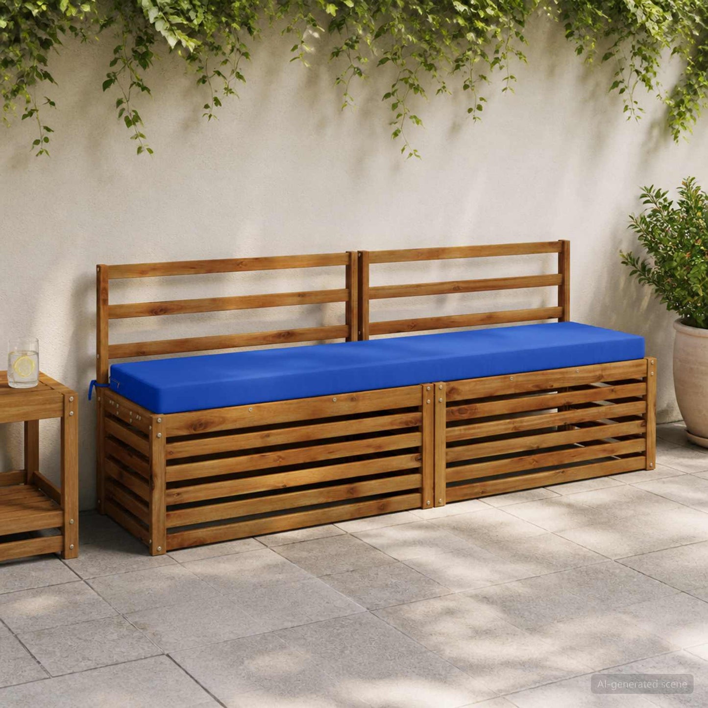 vidaXL 2-Piece Bench Cushions SOEST 2 pcs 100% Polyester Royal Blue