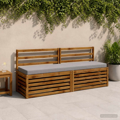 vidaXL Bench Cushion SOEST 100% Polyester Grey 200 x 40 x 8 cm