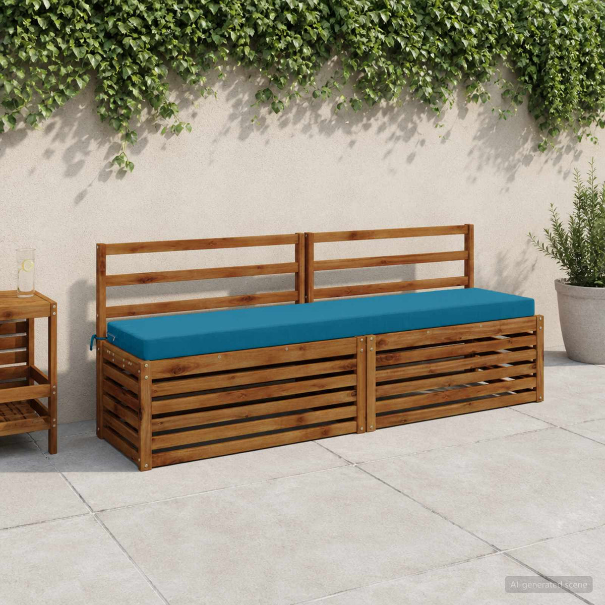vidaXL 2-Piece Bench Cushions SOEST 2 pcs 100% Polyester Light Blue