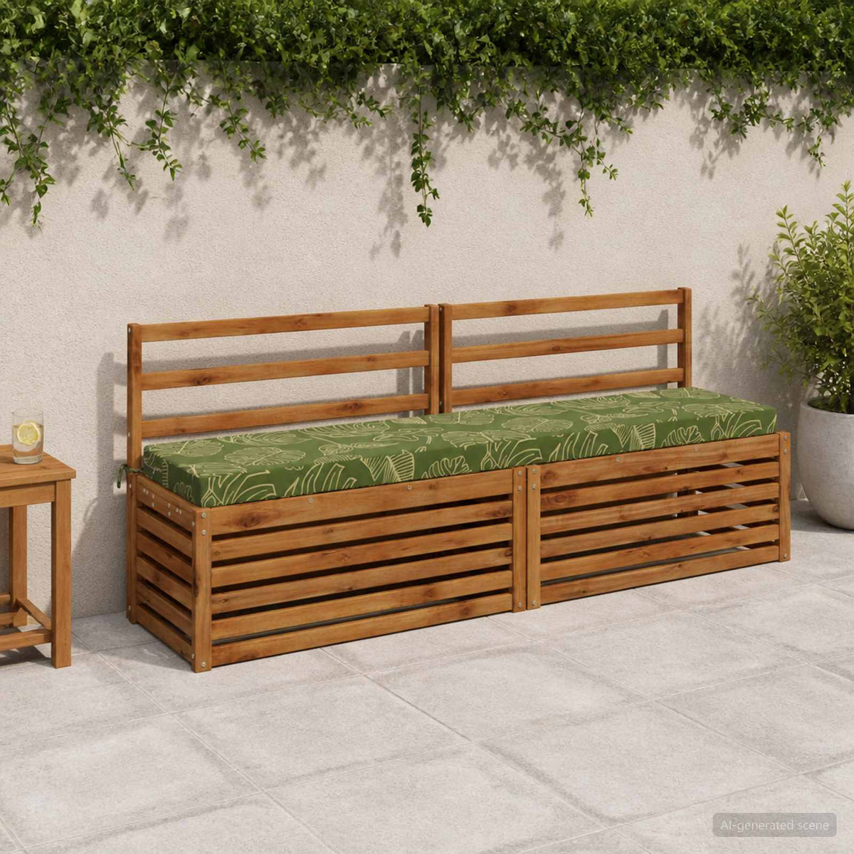 vidaXL 2-Piece Bench Cushions SOEST 2 pcs 100% Polyester Leaf Design