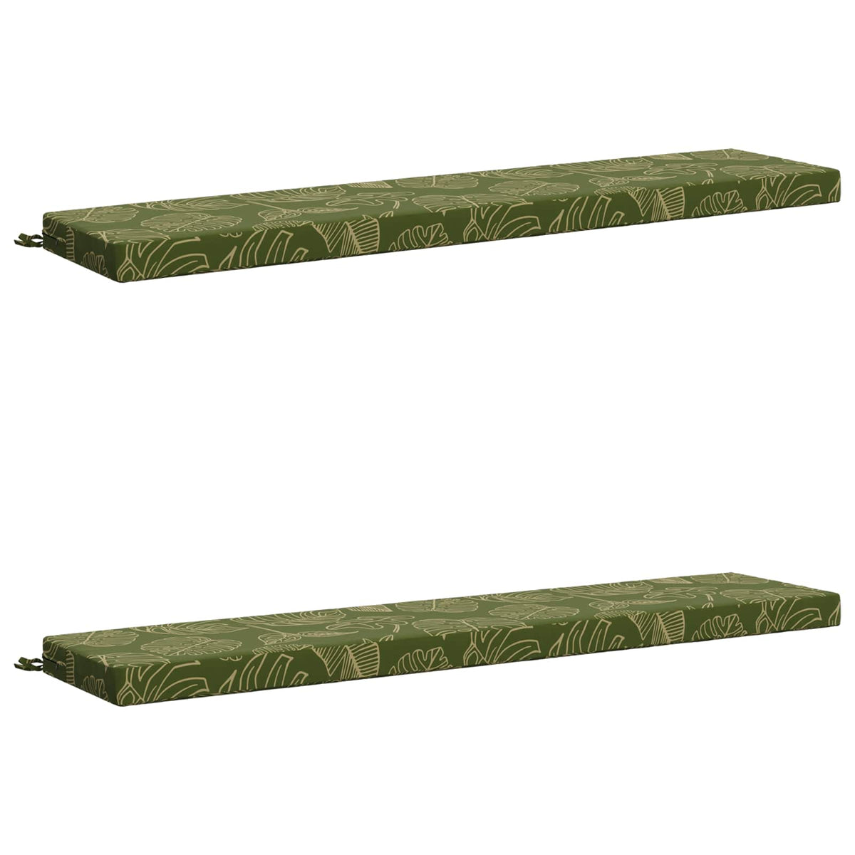vidaXL Bench Cushions SOEST 2 pcs 100% Polyester Leaf Design