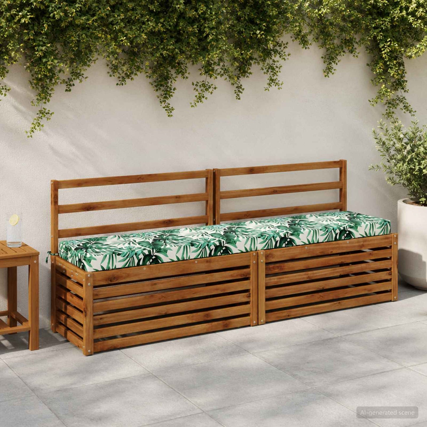 vidaXL 2-Piece Bench Cushions SOEST 2 pcs 100% Polyester Leaf Pattern