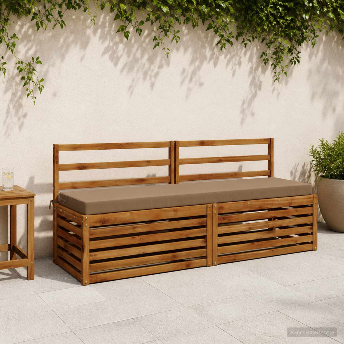 vidaXL 2-Piece Bench Cushions SOEST 2 pcs 100% Polyester Taupe