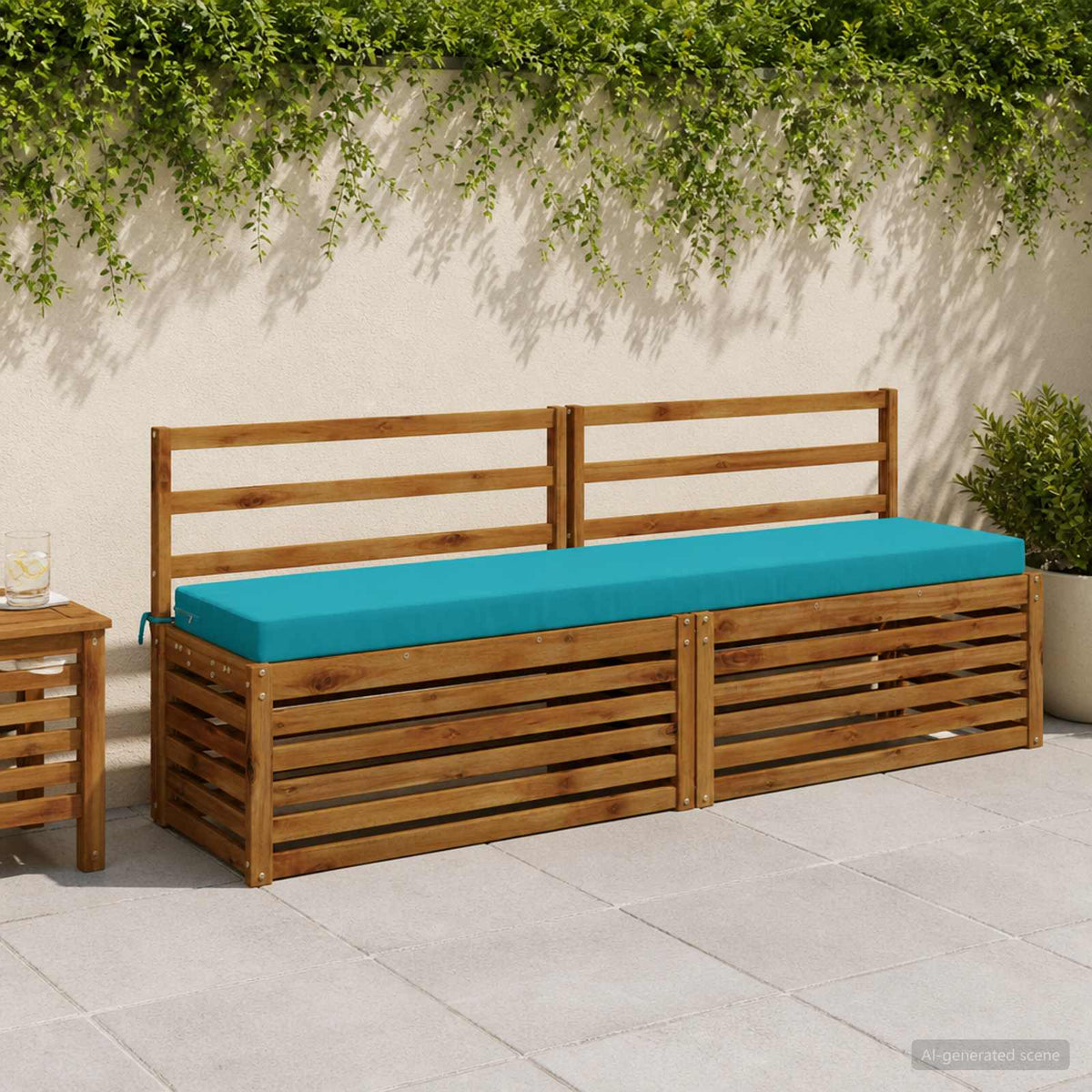 vidaXL 2-Piece Bench Cushions SOEST 2 pcs 100% Polyester Turquoise