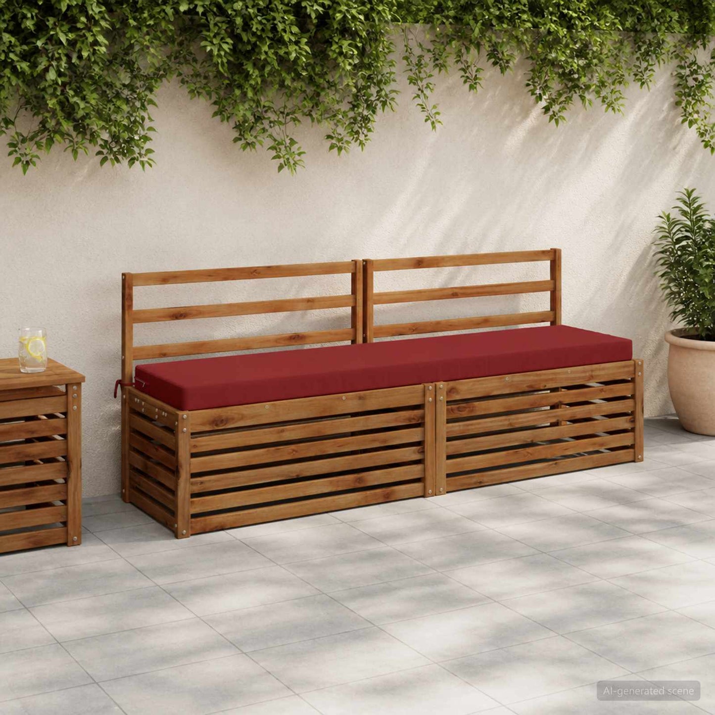 vidaXL 2-Piece Bench Cushions SOEST 2 pcs 100% Polyester Wine Red