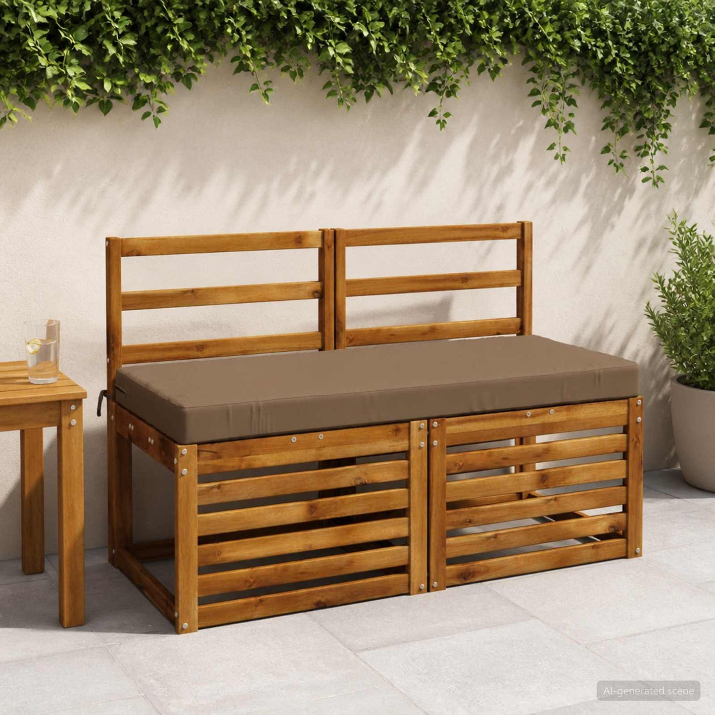 vidaXL 2-Piece Bench Cushions SOEST 2 pcs 100% Polyester Taupe