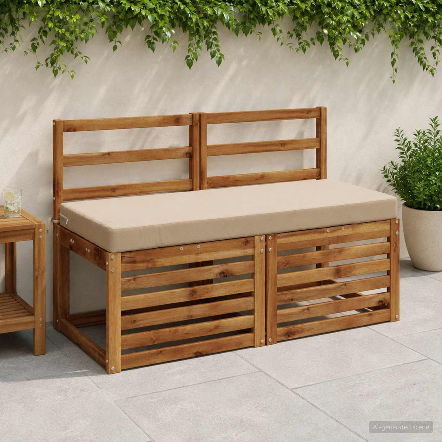 vidaXL Bench Cushion SOEST 100% Polyester Sand 120 x 50 x 8 cm