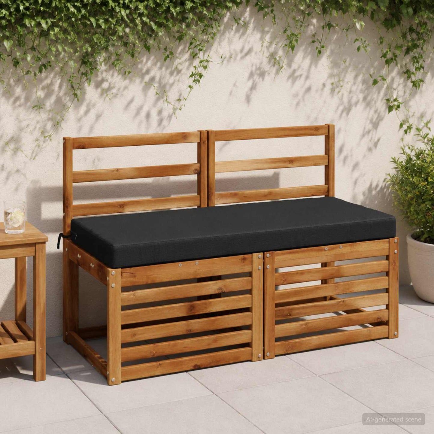 vidaXL 2-Piece Bench Cushions SOEST 2 pcs 100% Polyester Black