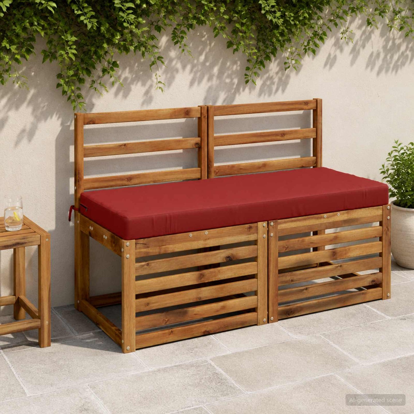 vidaXL 2-Piece Bench Cushions SOEST 2 pcs 100% Polyester Red