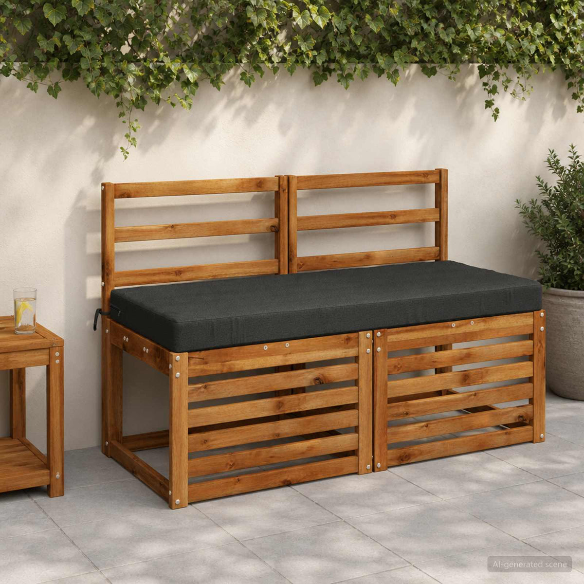 vidaXL Bench Cushion SOEST 100% Polyester Anthracite 110 x 50 x 8 cm