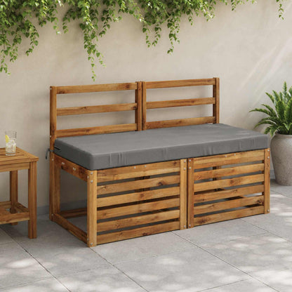 vidaXL Bench Cushions SOEST 2 pcs 100% Polyester Grey 120 x 50 x 8 cm